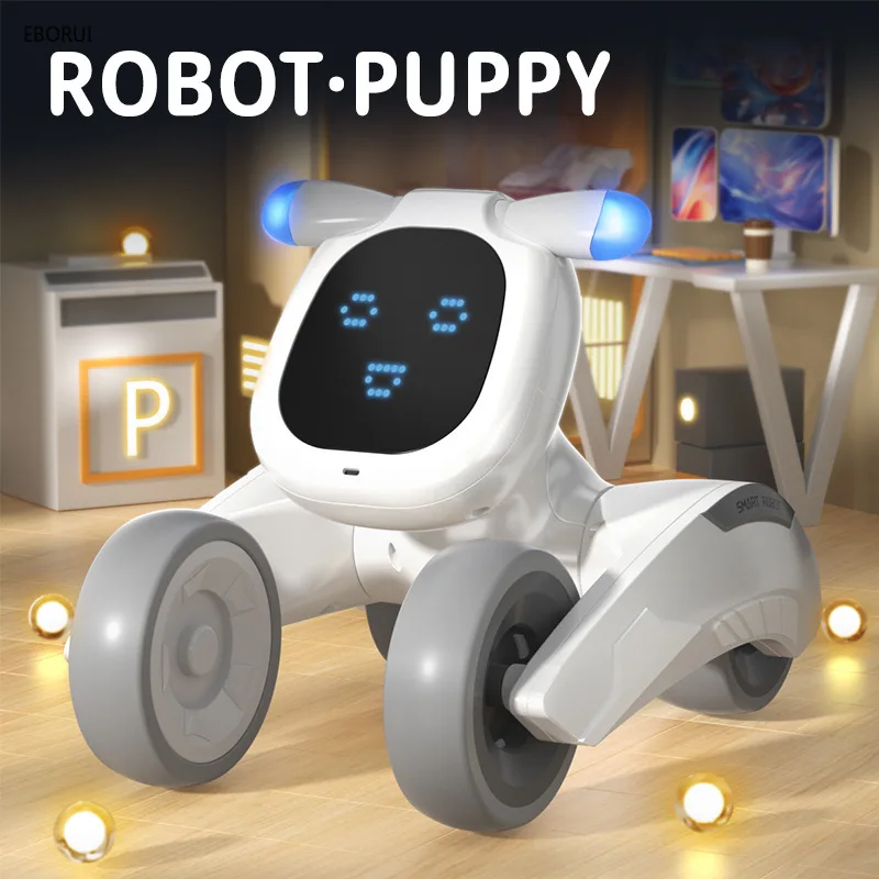 JJRC R28 RC Robot Smart Talking Puppy 2.4Ghz Walk & Dance Interactive Pet Program Robot Dog Voice Control Intelligent Gift Toy 2