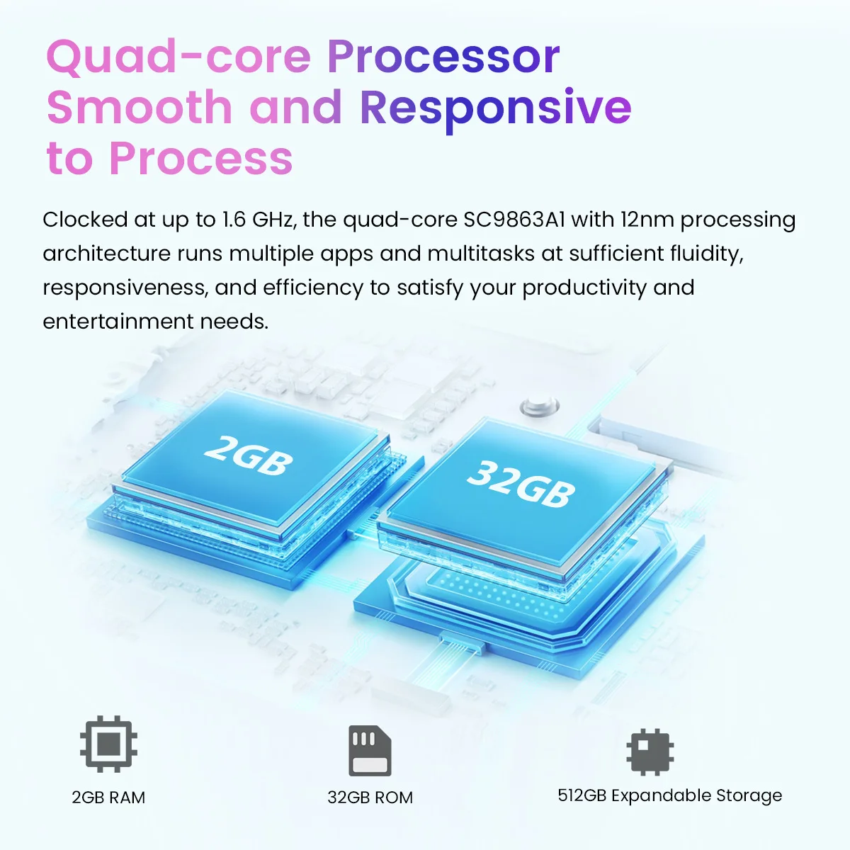 Blackview A52 New Smartphone 2GB 32GB 6.5 Inch Android 12 Cellphone Octa Core Mobile Phone 5180mAh Dual 4G 13MP Rear Cameras