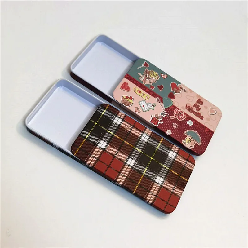 

1Pcs Double Eyelid Tape Box Slide Cover Candy Storage Box Jewelry Pill Cases Portable Makeup Tools Bins Jar Organizer Container