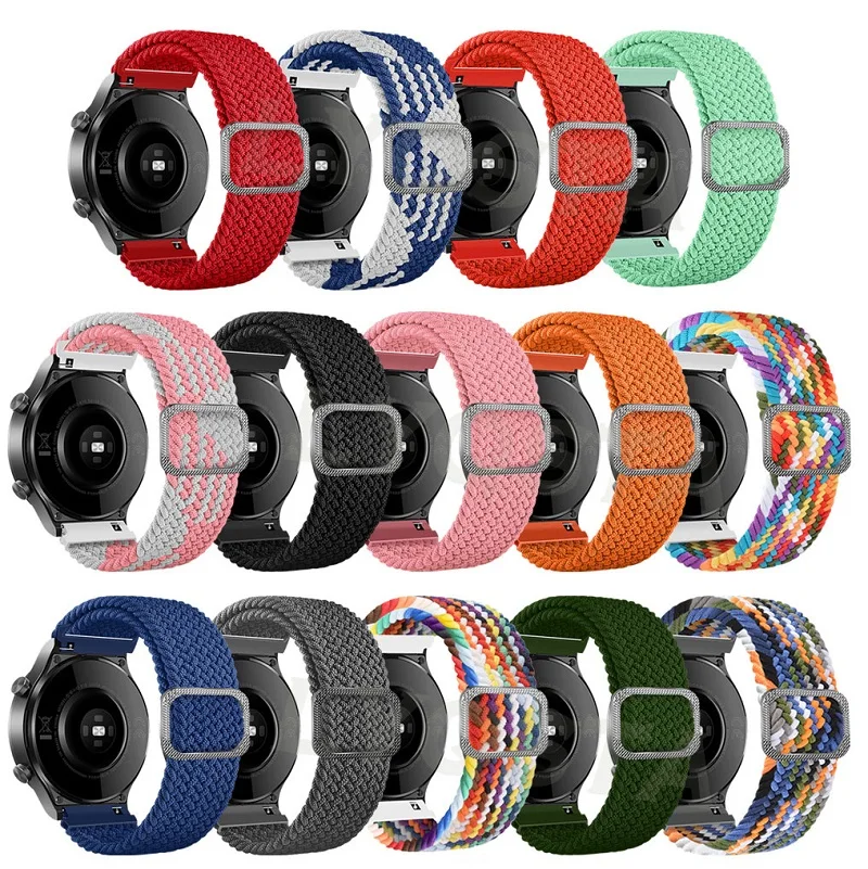 Brand New 22Mm 20Mm Woven Nylon Smart Watch Strap For Huawei Watch Gt2 Gt2 Pro Wristband Gt3 Gt3 42 46Mm Strap Bracelet Strap
