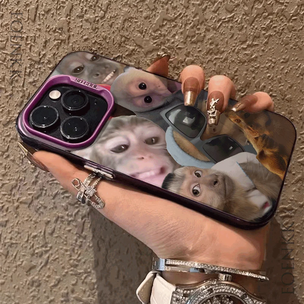 Playful Monkey Shockproof Slim Phone Case - Trendy and Stylish Cover