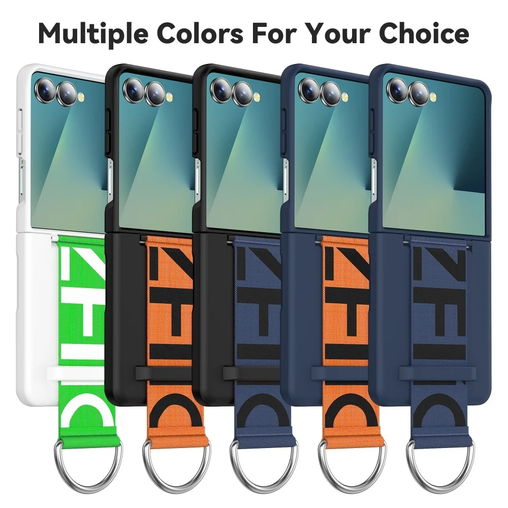 Enhanced Shockproof Wristband Phone Case with Official Strap and Ring, PC Skin-feel Finish