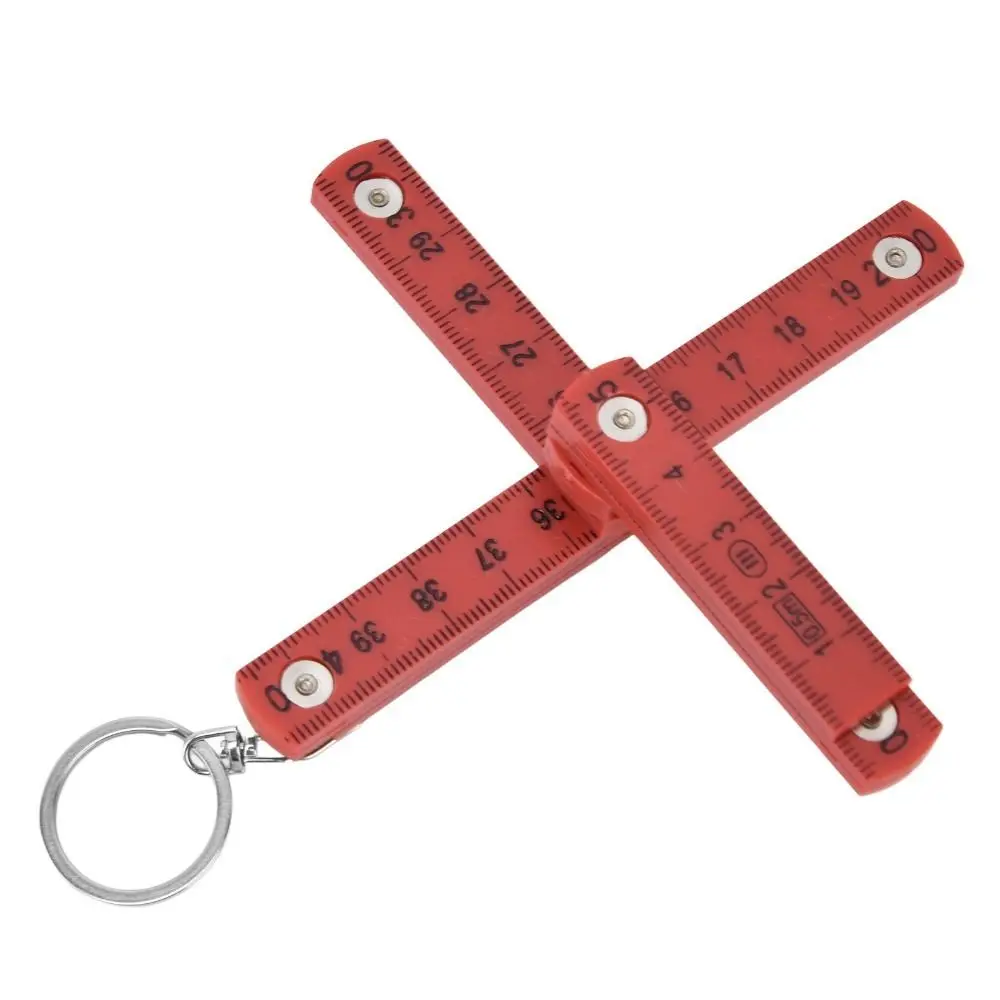 4PCS ABS 접이식 자/미터법 측정 도구 휴대용 양면 접이식 자 목공 작업용 (흰색/빨간색/녹색)