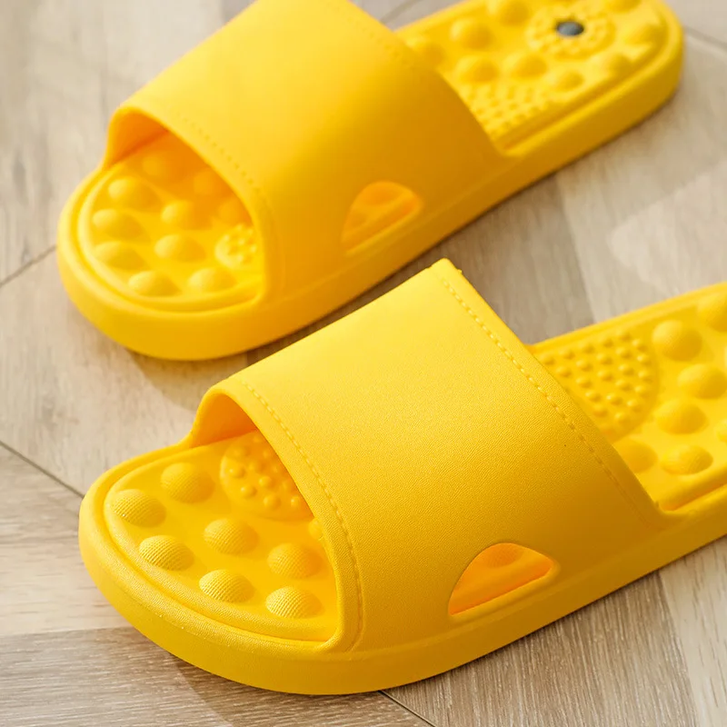 Summer Men's Comfortable Mute Home Slippers Indoor Anti Skid Soft Elastic Sandals Lightweight Massage Unisex Bathroom Slippers