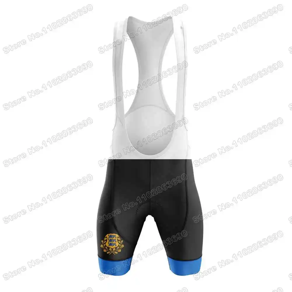 Estonia National Team Cycling Jersey Set Summer Cycling Clothing Men Road Bike Suit Bicycle Bib Shorts MTB Riding Uniform