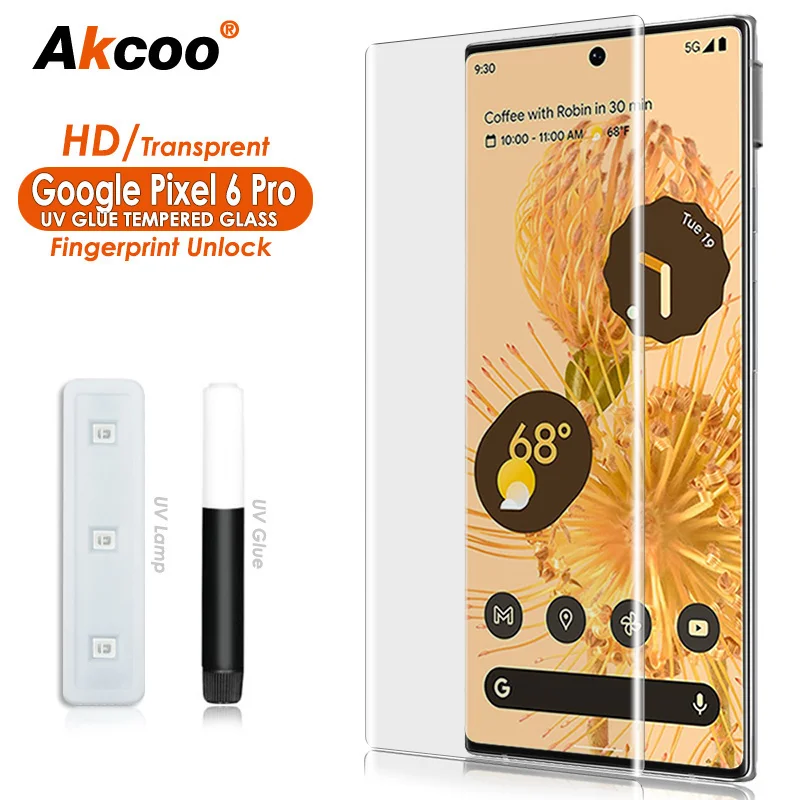 Pixel 6 Pro Screen Protector UV liquid tempered glass full adhesive for