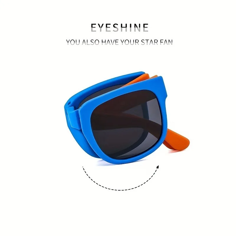 Foldable Glasses 1 Pair Foldable Glasses for Boys & Girls Portable Square Frame Travel Glasses Playful Design Durable Lenses Outdoor