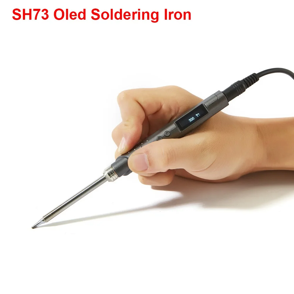 OLED 미니 전기 납땜 다리미, 온도 조절 가능, 휴대용 납땜 용접 스테이션, SH-K KU C4 BC2 B2 팁 도구, T12 아님, SH73
