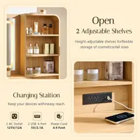 50 Natural Lighted Makeup Vanity Desk with Mirror and Charging Station for Women & Girls Bedroom 5
