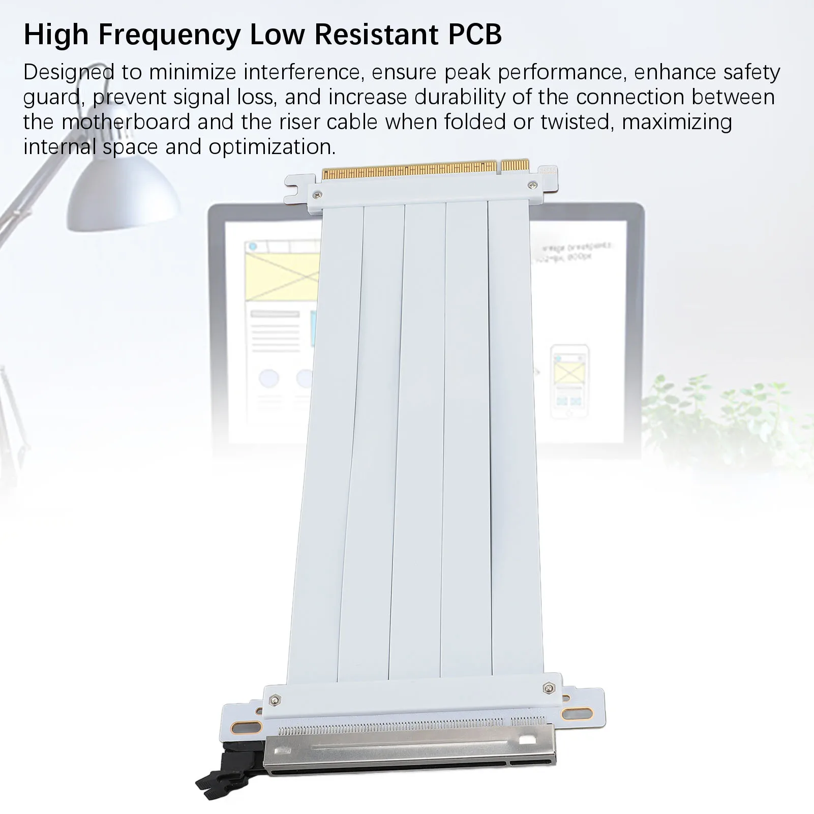 PCIE 5.0 Riser Cable Flexible Anti Interference Segmented Design GPU PCIE 5.0 Extension Cable 128Gbps for Water Cooling System