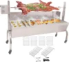 50W Rotisserie Grill With Wind Screen Roaster 51 Inch BBQ Outdoor Pig Lamb Rotisserie Roaster 132LBS/60KG Stainless Steel Charco 1