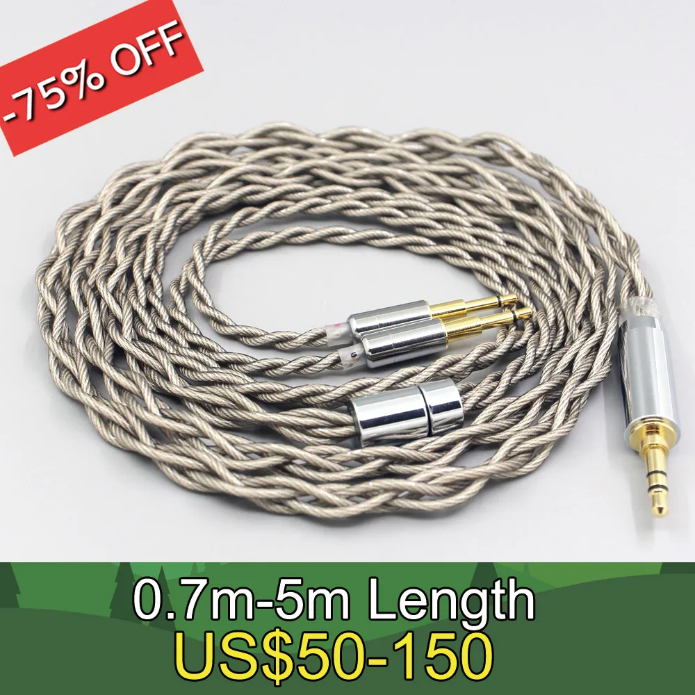 

99% Pure Silver + Graphene Silver Plated Shield Earphone Cable For Oppo PM-1 PM-2 Planar Magnetic 1MORE H1707 Sonus Faber Pryma