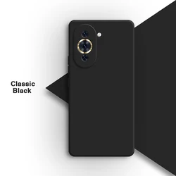 Premium Liquid Silicone Soft Phone Case with Lens Protection - Original Back Cover for Huawei Nova8SE Youth (Classic Black)