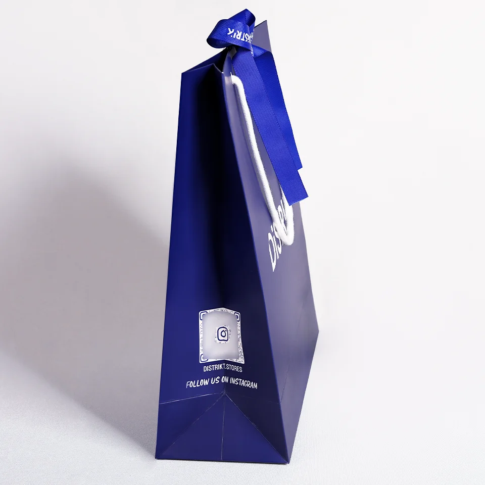 printing luxury high-end deep blue paper jewelry clothing packaging gift shopping bag