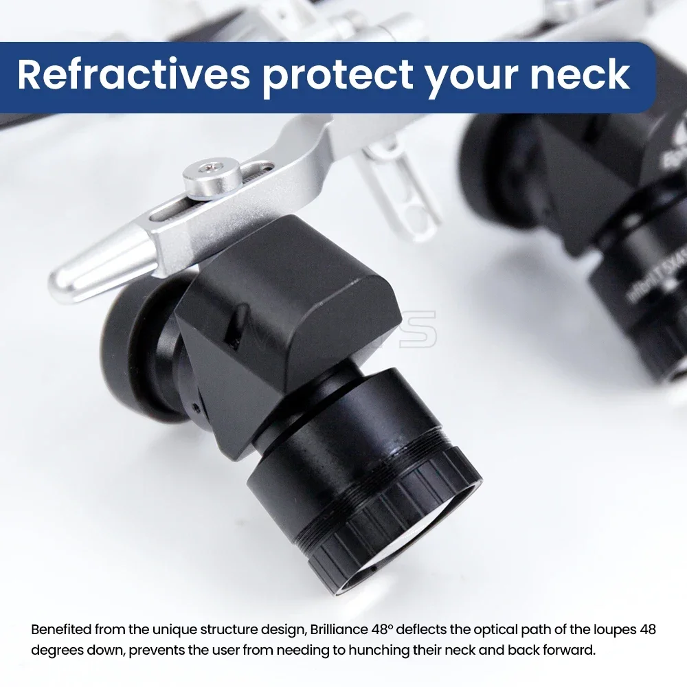 

Регулируемые лупы 4,9-зубьев, эргономичный дизайн, легкая оптика Schott, Совместимость с близорукостью, 48 °