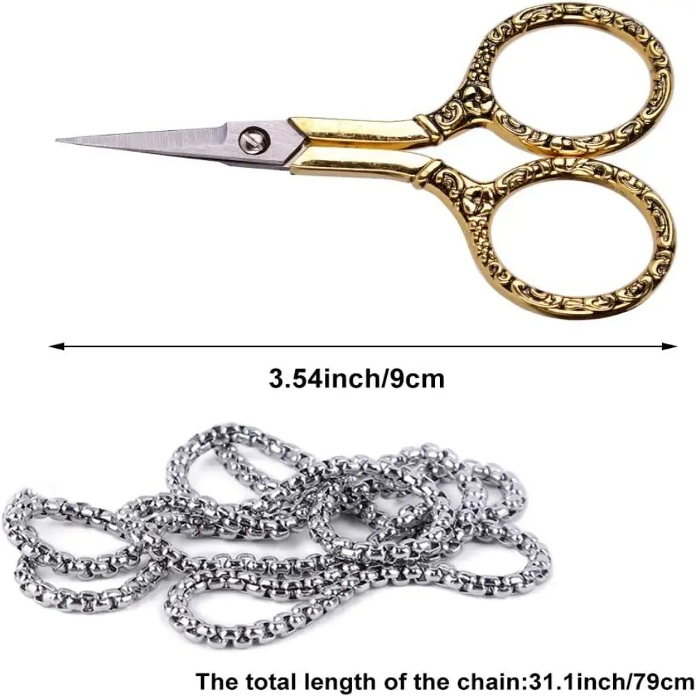 Tailor Scissors With Cover Hanging Chains Embroidery Thread Sewing Scissors For Needlework Fabric Cutting