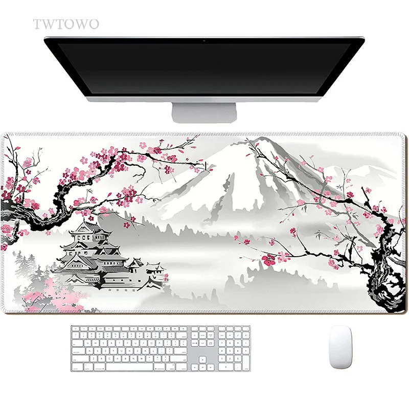 Sakura Japonês Cherry Blossom Gaming Mouse Pad Tapete de Teclado Antiderrapante Office Laptop Mouse Pad Casa xl Novo Xxl hd