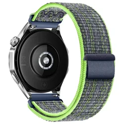 Versatile Nylon Loop Smart Watch Strap - 20mm/22mm for Huawei GT4 46mm (Bright green blue)