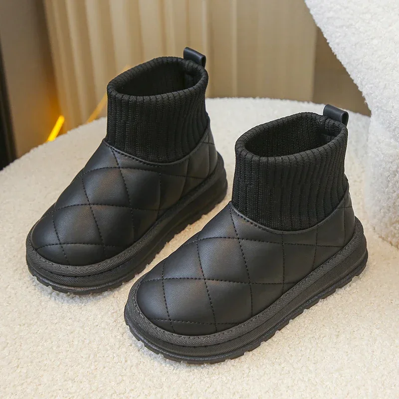 Cotton Plush Kids Snow Boots for Autumn Winter