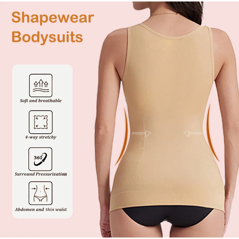 Frauen Bauch-steuer Shapewear Klassische 2-IN-1 Mit Gepolsterter Bh Hohe Elastische Weste Body Shaper Up Lift Korsett cami Tank Tops 3 Farben – Detail 8