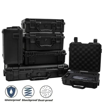 Waterproof Hard Carry Case Bag Toolbox With Pre-cut Sponge Storage Box Safety Protector Organizer Hardware Box Impact Resistant 1