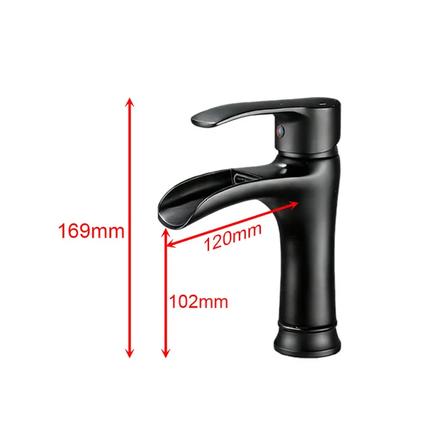 ก๊อกน้ำอ่างล้างหน้าแบบติดตั้งบนเคาน์เตอร์ ทำจากทองเหลืองแท้ แบบน้ำตก น้ำร้อนน้ำเย็น 6