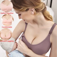 Wireless Maternity Bra Front Open Gather Together Prevent Sagging Seamless 3D Breathable Comfortable Breastfeeding Bras Push Up 1