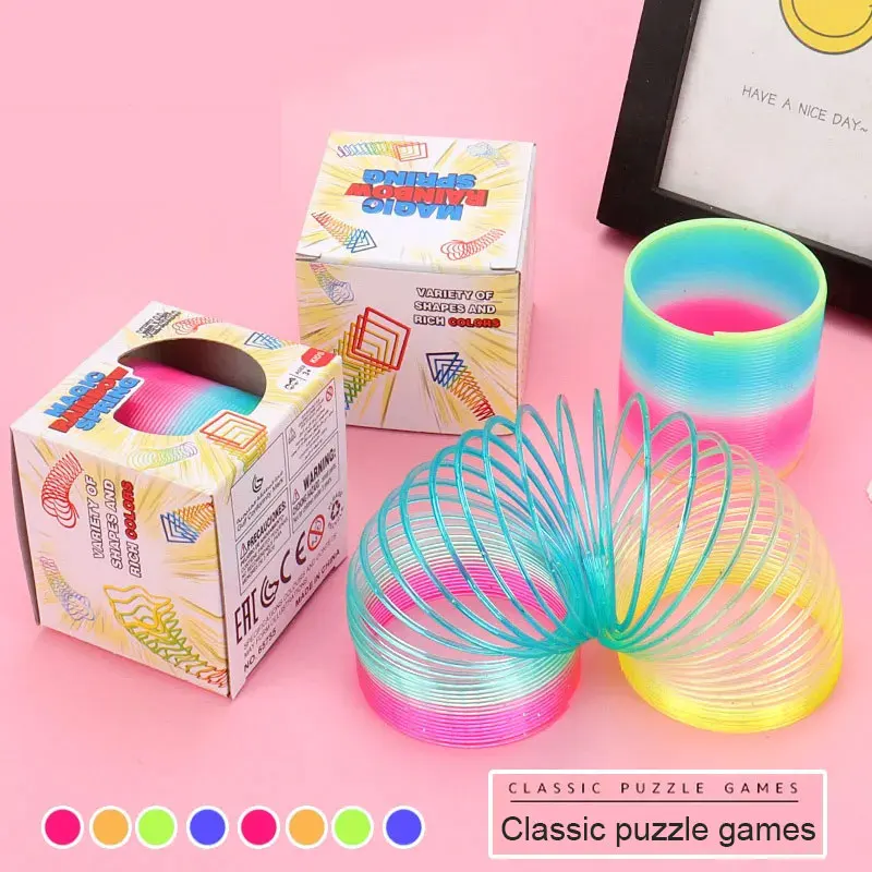 

10PCS for Kids Girls Boys Spring Rainbow Magic Fidget Stress Coil Springs Bulk Mini Toys Party Favors Toys