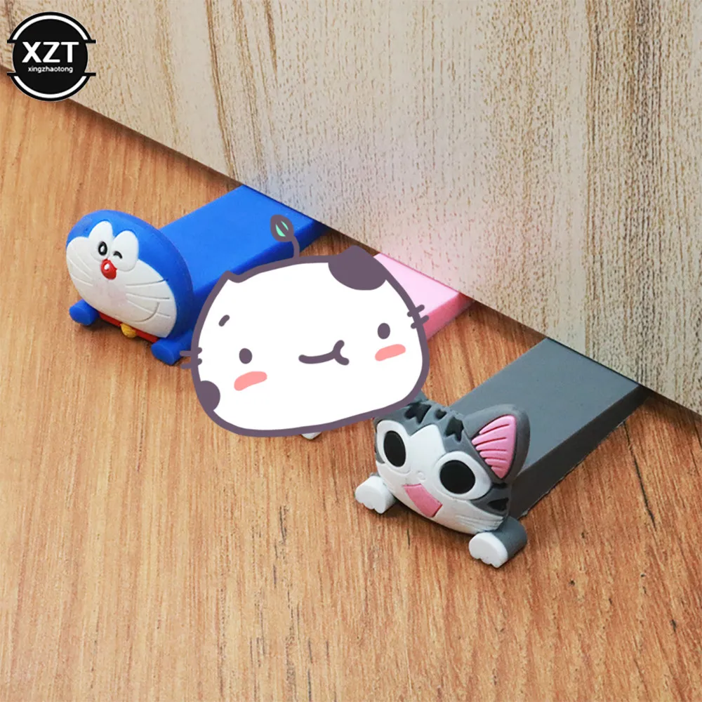Creative Door Stop Baby Safety Protector Cute Cartoon Silicone Doll Door Stopper Wedge Jam Baffle Home Tools