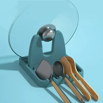 New Household Kitchen Foldable Pot Lid Rack Plastic Spoon Holder Organizer Storage Pad Kitchen Storage Shelf Cookware