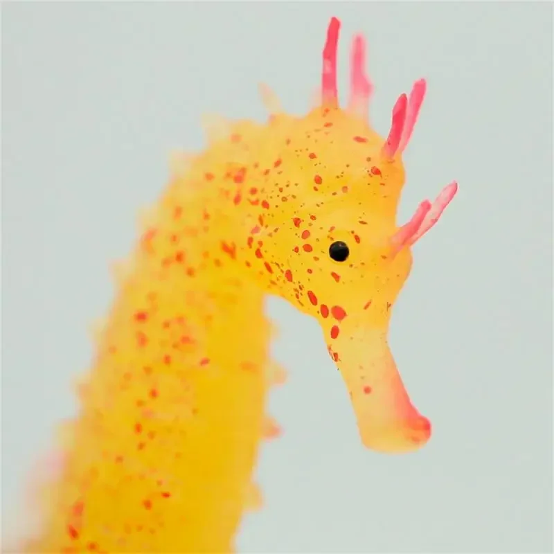Artificial Glowing Fish Aquarium Decor Fake Hippocampus Float Ornament Simulation Silicone Sea Horse Fish Tank Landscape Decor