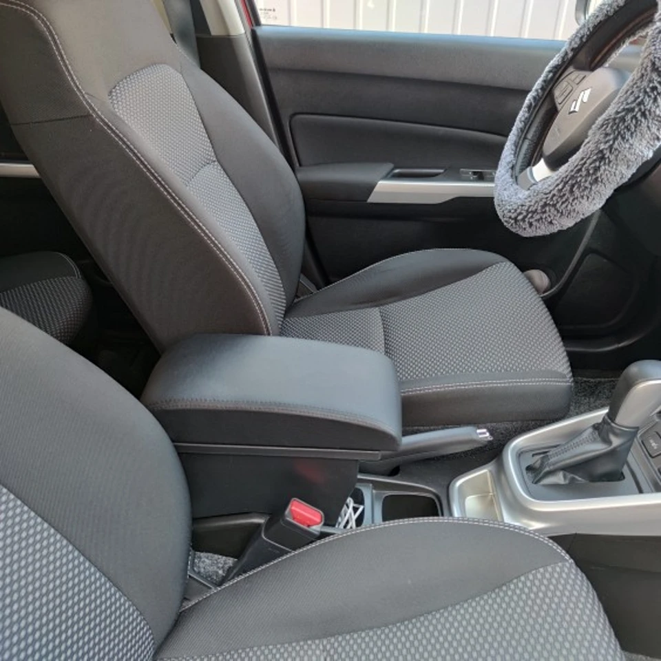 Keenso Bracciolo Console Centrale Per Kia Soul 2006-2017 - Doppio Strato Con 3 Porte USB, Pelle Nera - 4