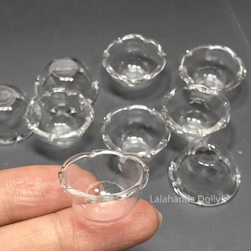 1:12 Dollhouse Mini Glass Bowl/Plate Miniature Food Play Scene Decoration Model Dollhouse Kitchen Furniture Accessories doll house toys,dollhouse furniture set