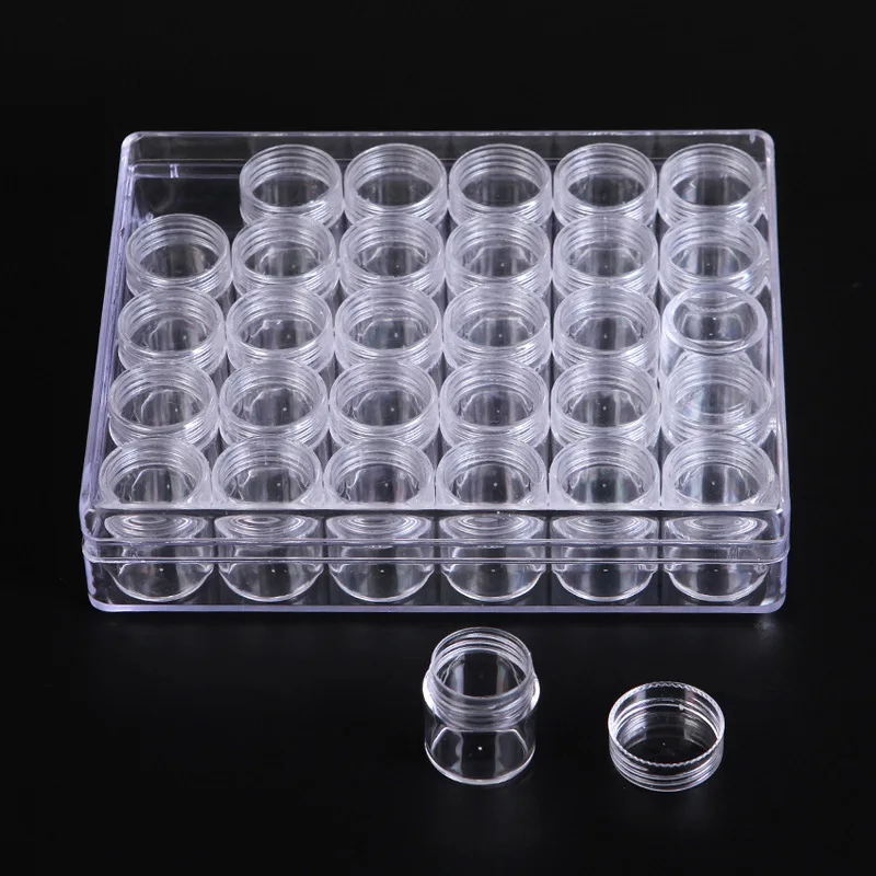 30pcs Clear Plastic Bottle Set Individual fit DIY Handmade Manicure Jewelry Making Findings Storage Case Organise Packing
