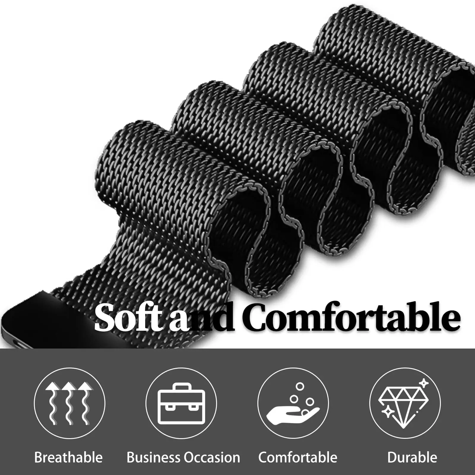 Elegant Milanese Loop Stainless Steel Watch Band - Compatible with Various Models