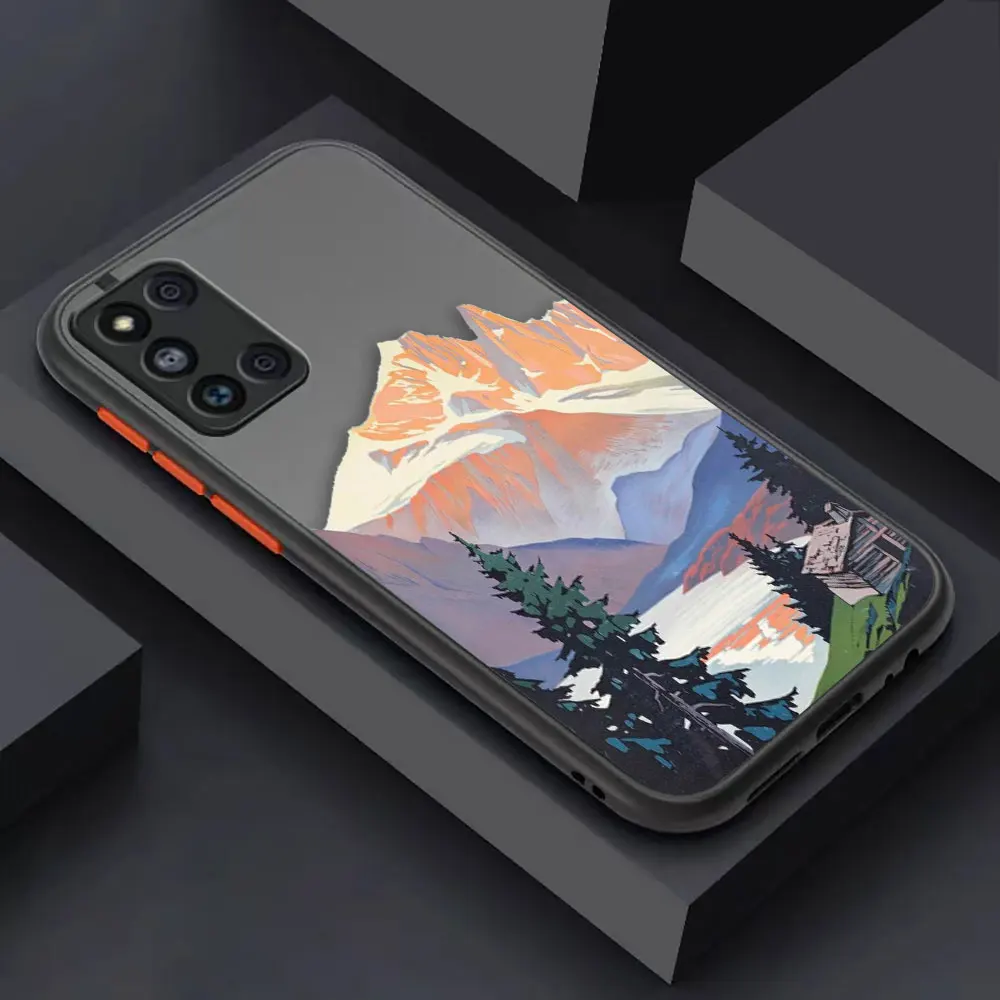 thumbnail image 1 of Matte Case for Samsung Galaxy M62 M53 M52 M51 M33 M32 M31 M30S M23 5G J8 J7 J6 J5 Case Funda Art hand-Painted Mountain Scenery, 1 of 5