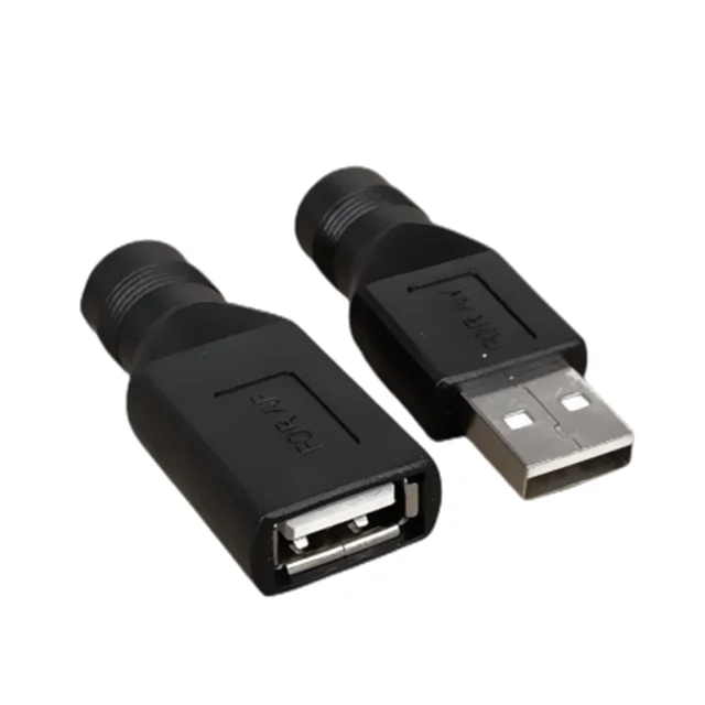 Clavija hembra a USB 2,0, enchufe macho/hembra, 5V DC, adaptador de  conector para ordenador portátil, 5,5x2,1mm, Color negro - AliExpress