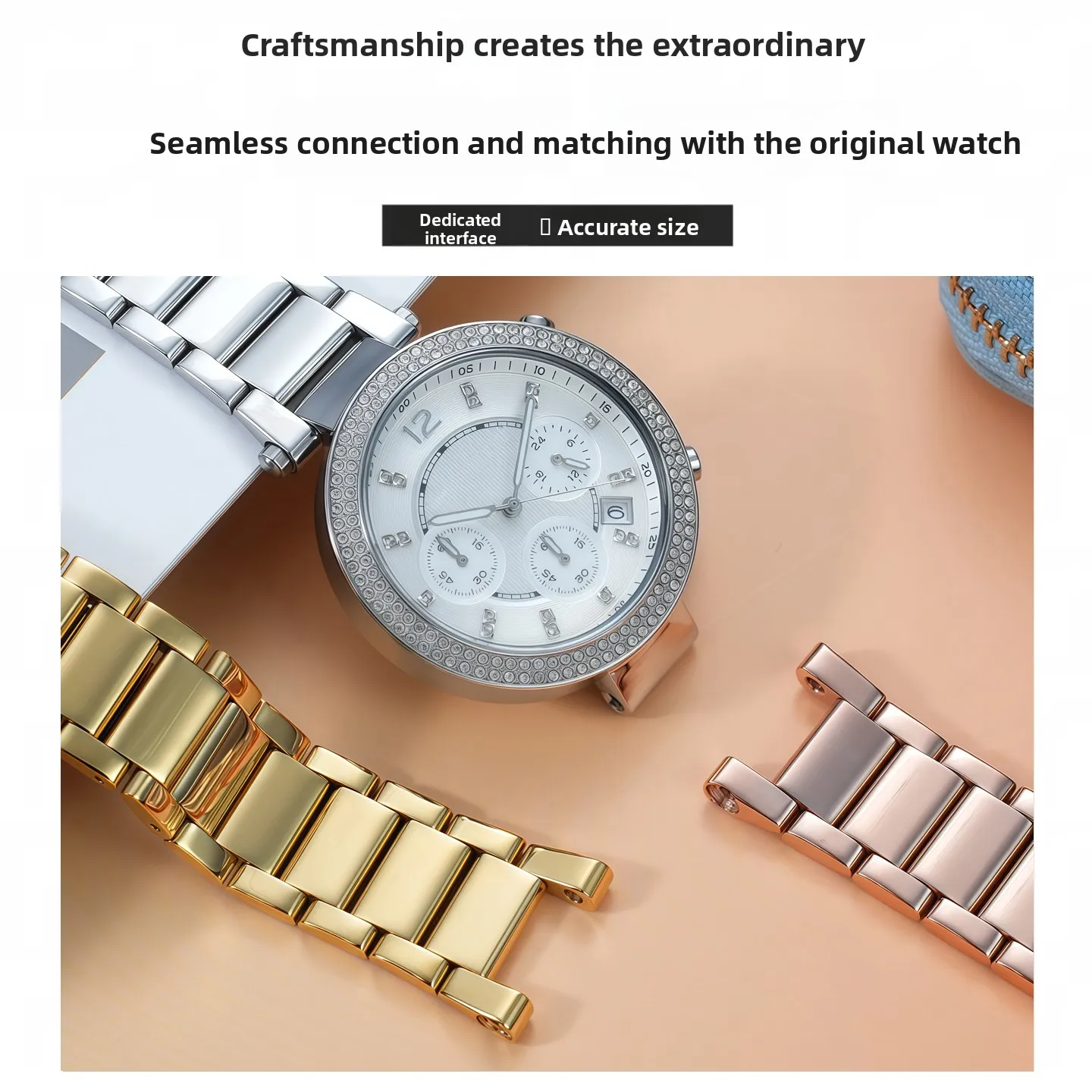 Elegant 20x12mm Stainless Steel Women's Watch Strap Bracelet