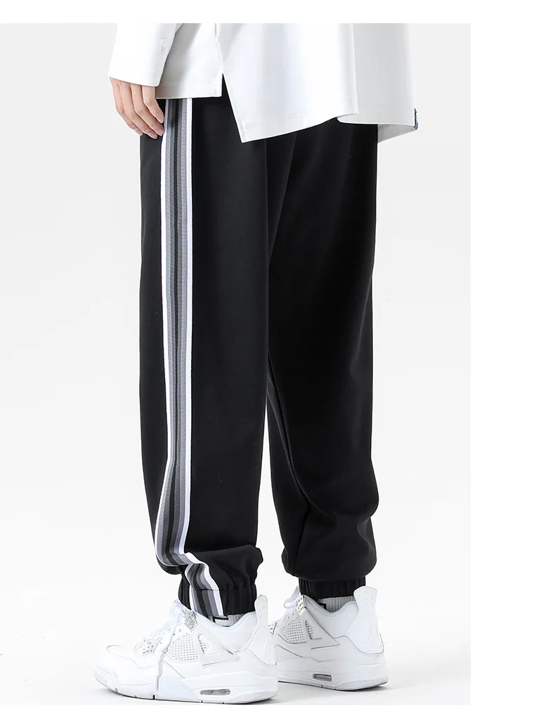 Being Vigor 81% Cotton Spandex Casual Long Pants Striped Mens Sweat Pants Slim Fit High Street Hip Hop Jogger Pants big and tall casual pants