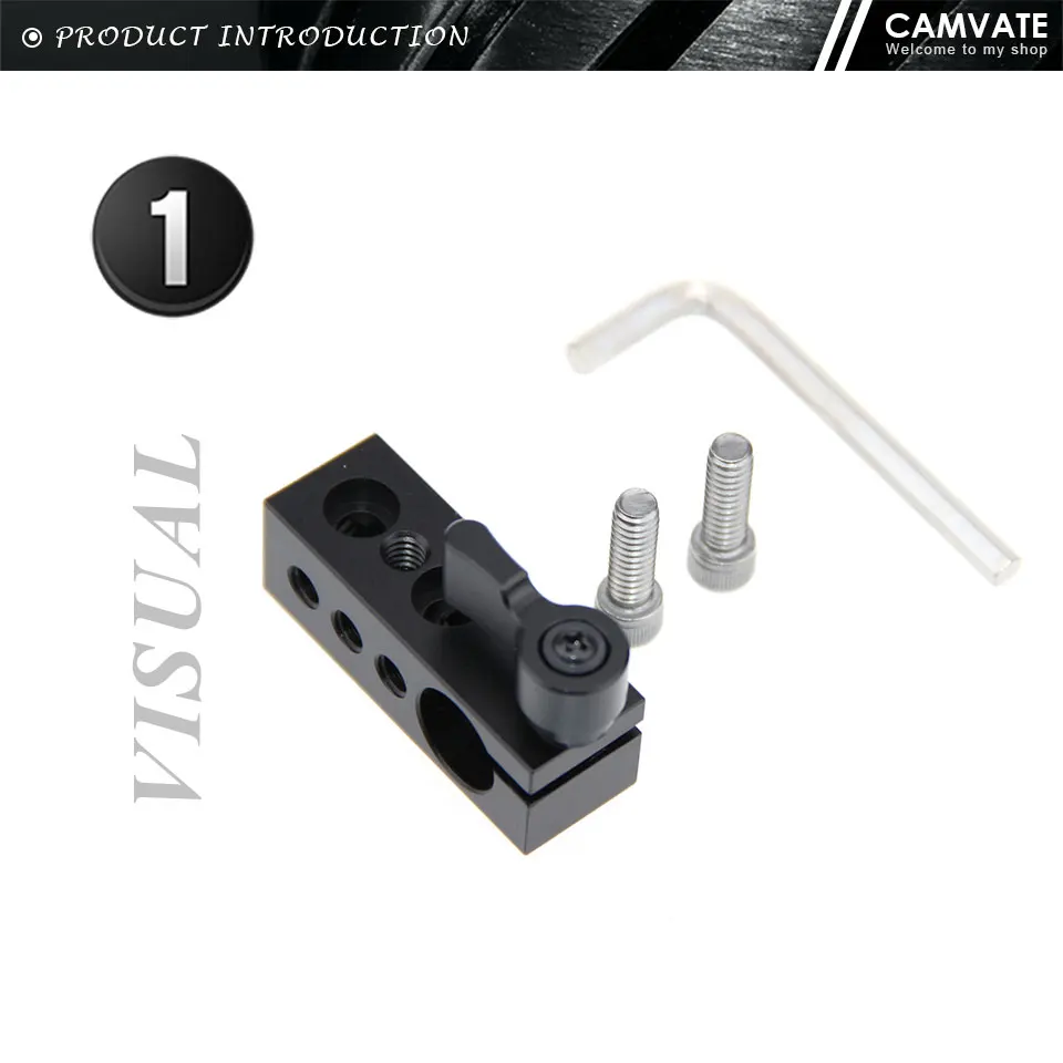 Standard 15mm Single Rod Clamp Adapter With 1/4" Thread Holes For DSLR Camera Ca