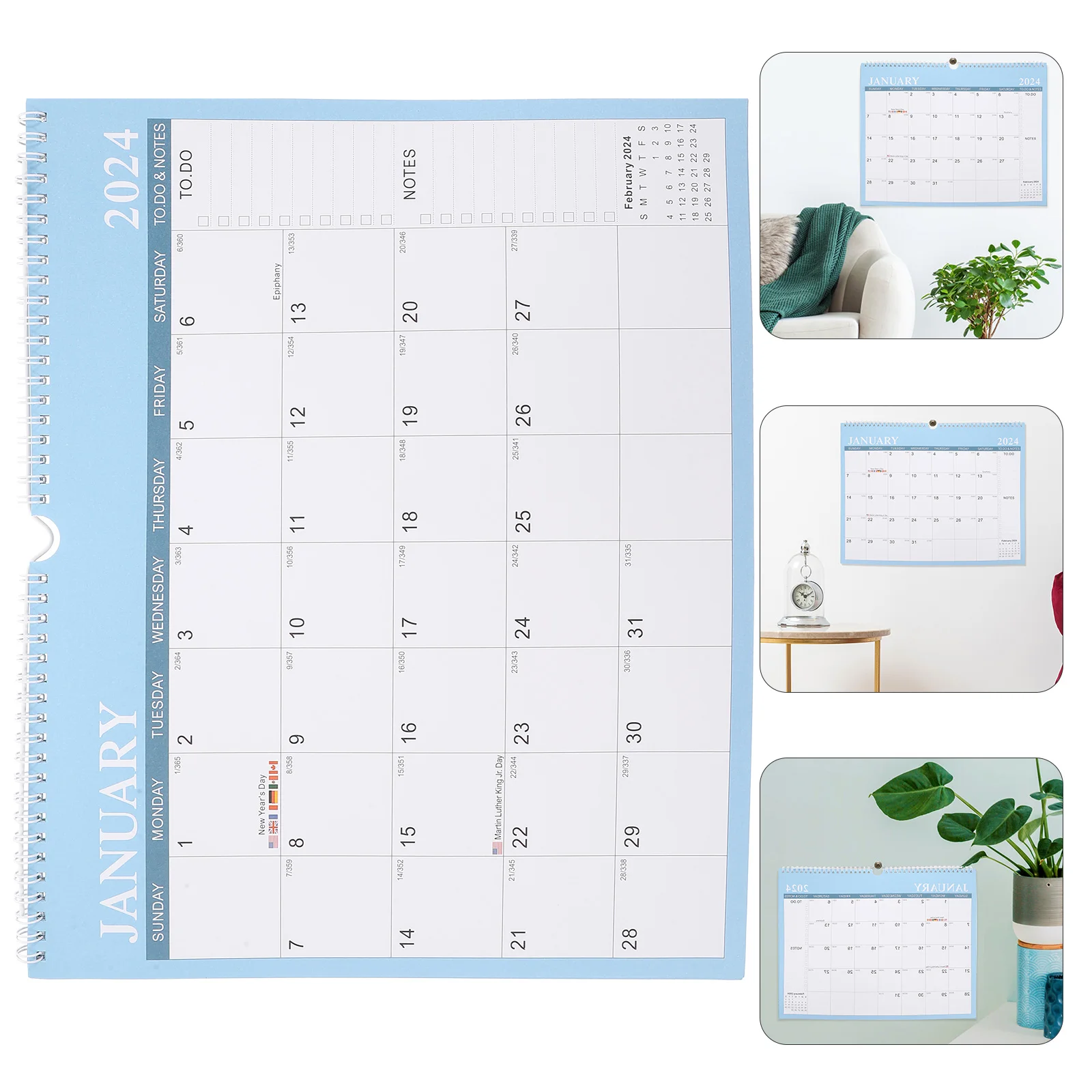 

2025 English Calendar 2023-2024 Daily Use for Office Desk Calendars Large Sturdy Wall Household Hanging Home Dating