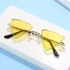 Triangular Small Hippie Sunglasses Metal Frame UV400 Protection Sun Glasses for Women & Men Tinted Colorful Lens Punk Shades 2
