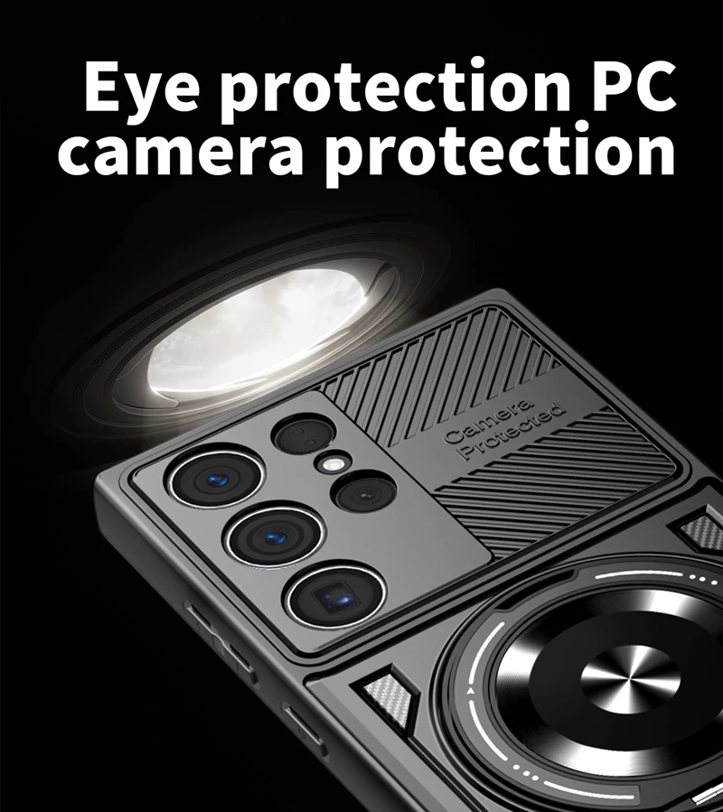 Enhanced Armor Shockproof Magnetic Ring Case with Wireless Charging Compatibility
