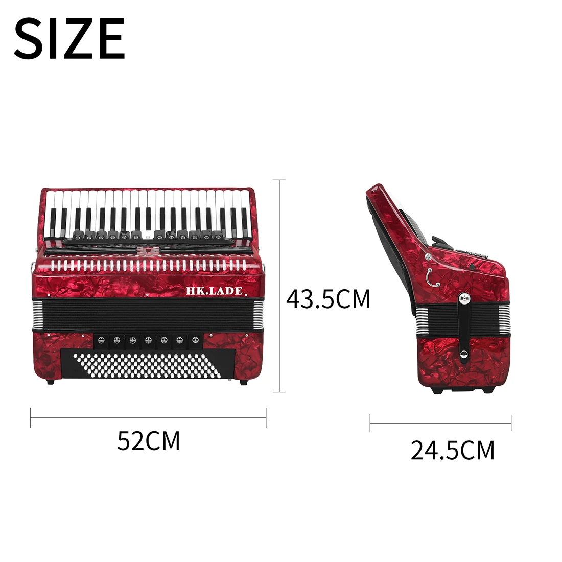 HK · LADE AH-130 Red Accordion 41 Key 120 Bass 13Keyboard Voice