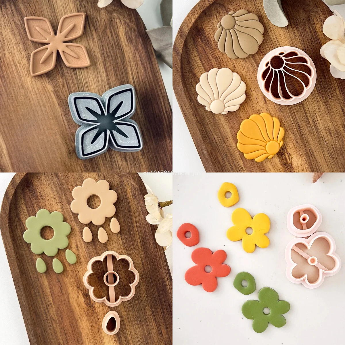 Lily Shape Polymer Clay Cutters Boho Flower Clay Earring Molds Sharp 3D Printed Moulds for Jewelry Pendant Necklace Making with polymer clay cutter