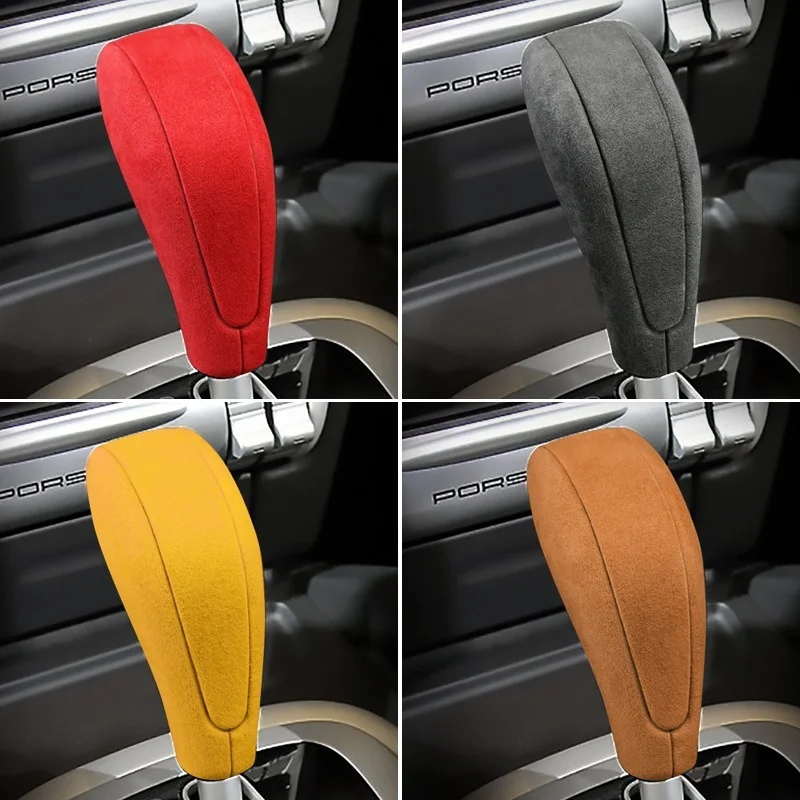 

Customized Alcantara Car Gear Shift Lever Cover Stickers Handle Sleeve for Porsche Cayenne 2004-2009 Interior Accessories