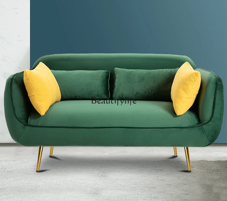 

Nordic Fabric Sofa Small Apartment Living Room Simple Small Simple