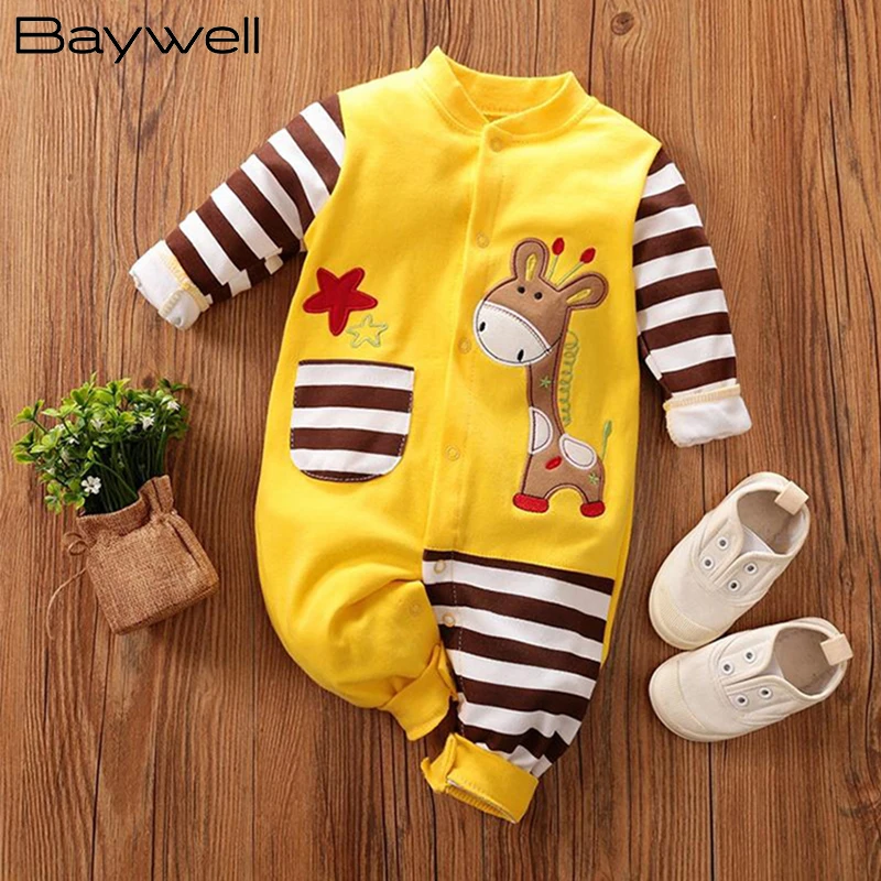 Infant Newborn Baby Romper Baby Girls Boys Long Sleeve Star Cartoon