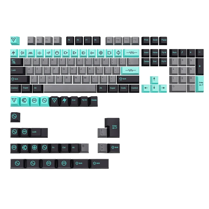 

135 клавиш/комплект, электрические колпачки для ключей Cherry Profile Pbt
