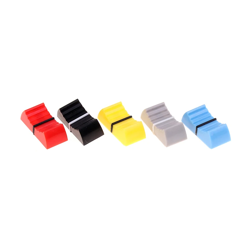 10PCS Fader Knob Cap Touch Sensitive Slider Ribbed Mixer Desk Switch potentiometer knob cap